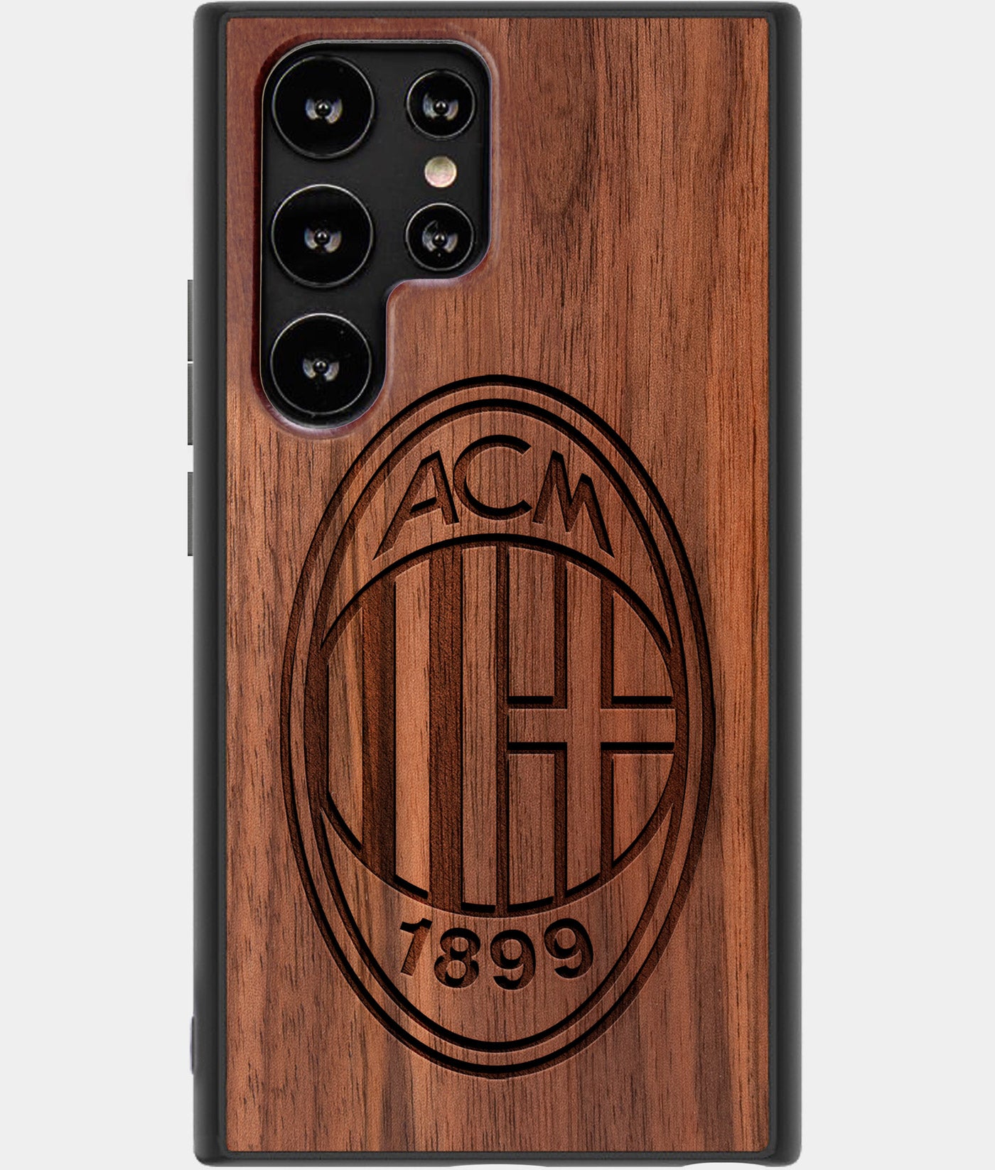 Best Wood A.C. Milan Samsung Galaxy S22 Ultra Case - Custom Engraved Cover - Engraved In Nature