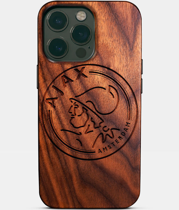 Custom AFC Ajax iPhone 14/14 Pro/14 Pro Max/14 Plus Case - Wood AFC Ajax Cover - Eco-friendly AFC Ajax iPhone 14 Case - Carved Wood Custom AFC Ajax Gift For Him - Monogrammed Personalized iPhone 14 Cover By Engraved In Nature