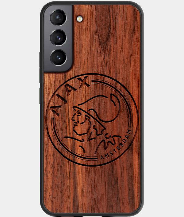 Best Walnut Wood AFC Ajax Galaxy S21 FE Case - Custom Engraved Cover - Engraved In Nature