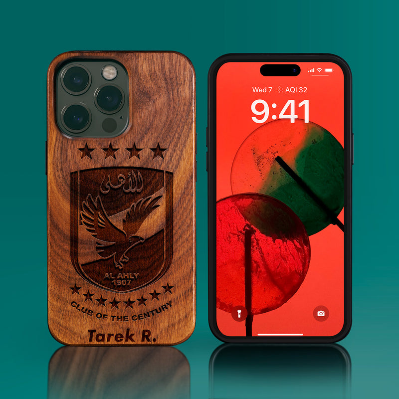 Custom Wooden Al Ahly SC الاهلي iPhone Cases - Personalized Al Ahly SC Gifts For Men - 2022 Al Ahly SC Christmas Gifts - Carved Wood Custom Egyptian football Gifts For Him - Monogrammed unusual Al Ahly SC iPhone 14 | iPhone 14 Pro | 14 Plus Covers | iPhone 13 | iPhone 13 Pro | iPhone 13 Pro Max | iPhone 12 Pro Max | iPhone 12| iPhone 11 Pro Max | iPhone X/XS Max/XR | iPhone SE Covers By Engraved In Nature