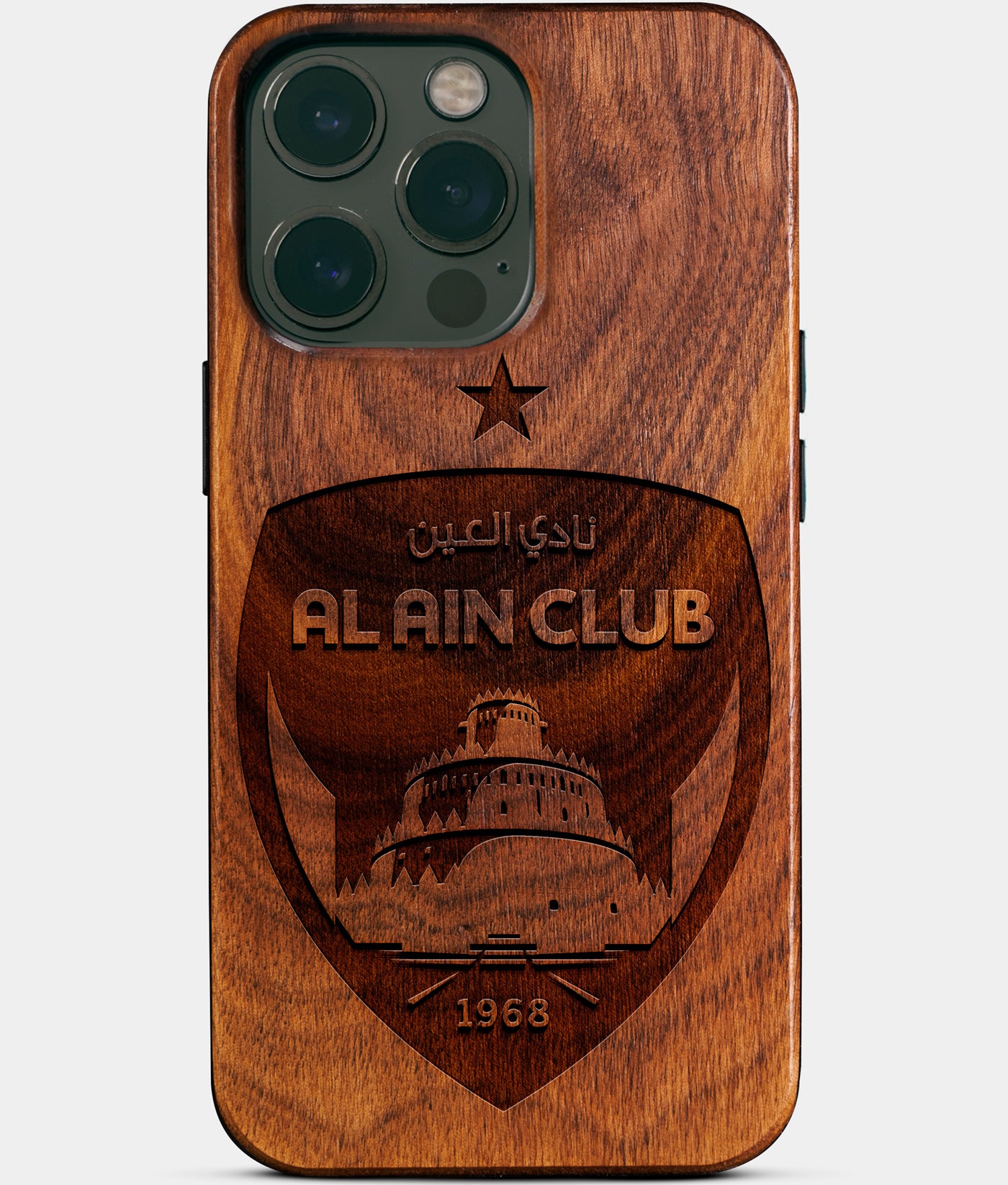 Custom Al Ain FC iPhone 14 Plus Cases - Al Ain FC Personalized iPhone 14 Plus Cover - UAE Abu Dhabi Football Club Al Ain FC Gifts For Men 2022 Best Al Ain FC Christmas Gifts Wood unique Al Ain Football Gift For Him Monogrammed