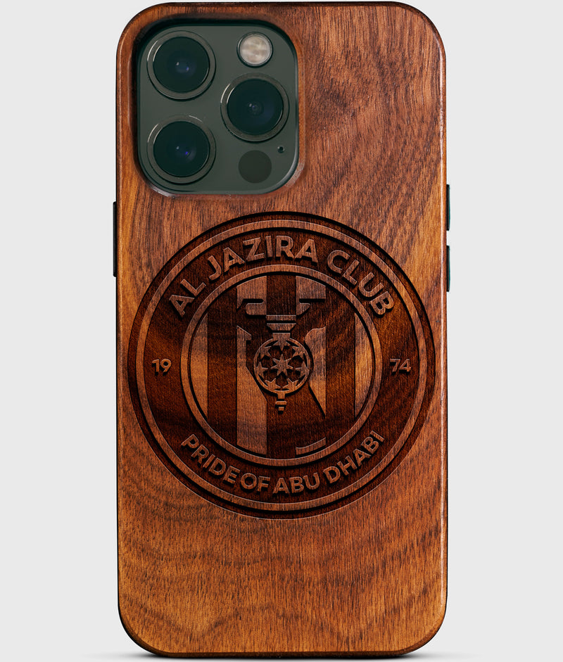 Custom Al Jazira Club iPhone 14 Pro Max Cases Al Jazira Club Personalized Emirati Football Club Dubai Gifts For Men 2022 Best Abu Dhabi Christmas Gifts Carved Wood Unusual Al Jazira Gift For Him