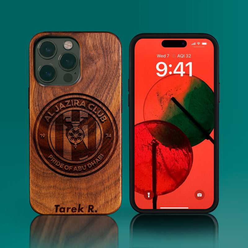 Custom Al Jazira Club iPhone Cases - Personalized Al Jazira Club Gifts For Men - 2022 Al Jazira Club Christmas Gifts - Carved Wood Custom Abu Dhabi Gift For Him - Monogrammed unusual Emirati iPhone 14 | iPhone 14 Pro | 14 Plus Covers | iPhone 13 | iPhone 13 Pro | iPhone 13 Pro Max | iPhone 12 Pro Max | iPhone 12| iPhone 11 Pro Max | iPhone X/XS Max/XR | iPhone SE Covers By Engraved In Nature