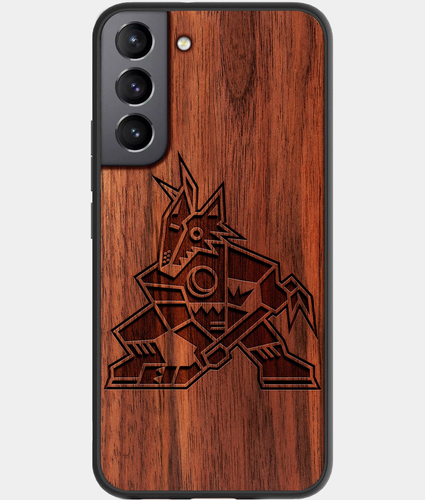 Best Walnut Wood Arizona Coyotes Galaxy S21 FE Case - Custom Engraved Cover - Engraved In Nature
