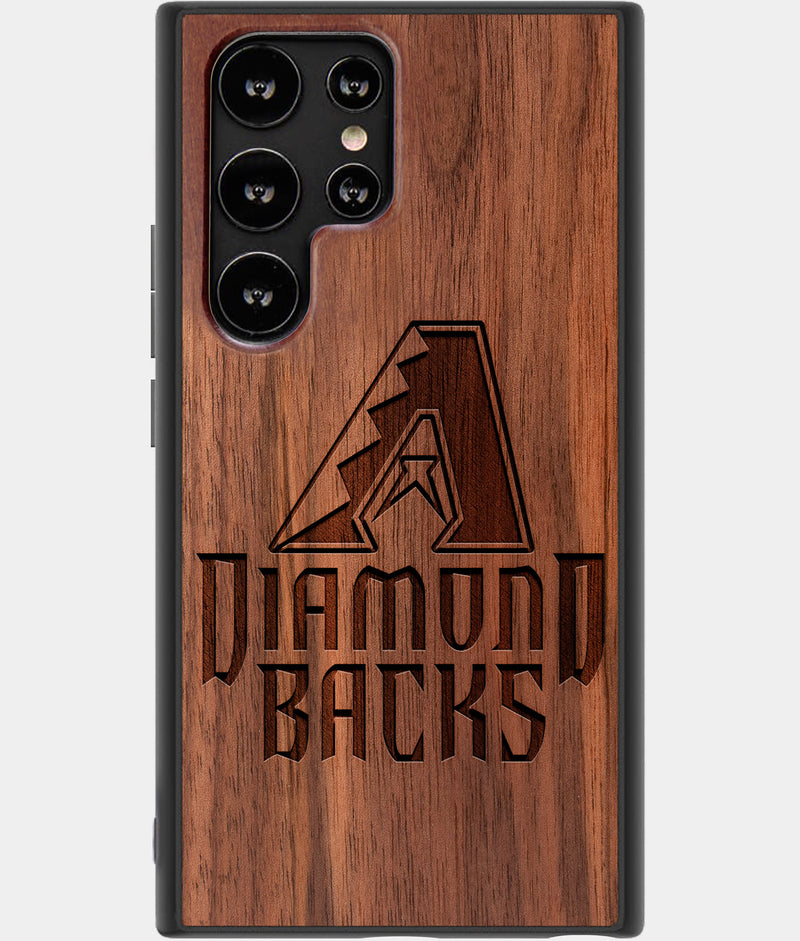 Best Wood Arizona Diamondbacks Samsung Galaxy S22 Ultra Case - Custom Engraved Cover - Engraved In Nature