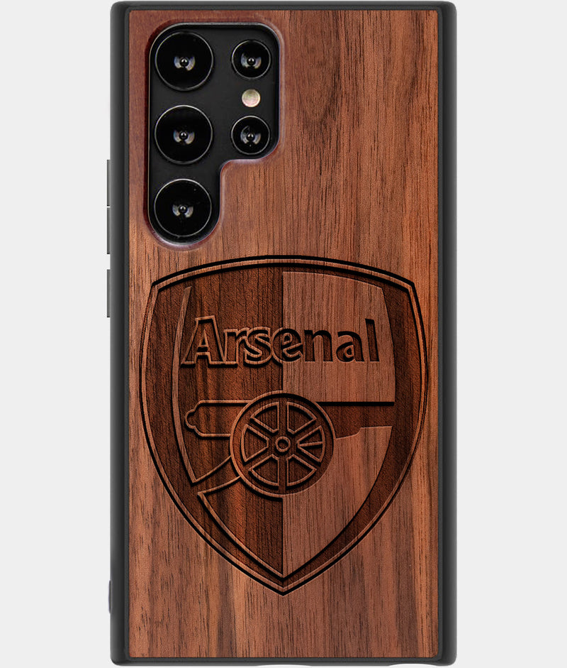 Best Wood Arsenal F.C. Samsung Galaxy S22 Ultra Case - Custom Engraved Cover - Engraved In Nature