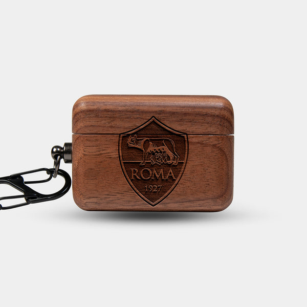 Custom A.S. Roma AirPods Cases | AirPods | AirPods Pro | AirPods Pro 2 Case - Carved Wood A.S. Roma AirPods Cover - Eco-friendly AS Roma AirPods Case - Custom AS Roma Gift For Him - Monogrammed Personalized AirPods Cover By Engraved In Nature