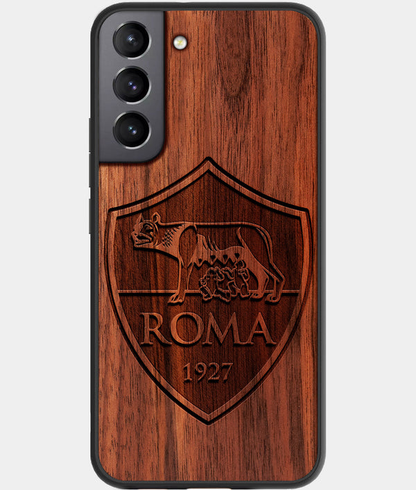 Best Walnut Wood A.S. Roma Galaxy S21 FE Case - Custom Engraved Cover - Engraved In Nature