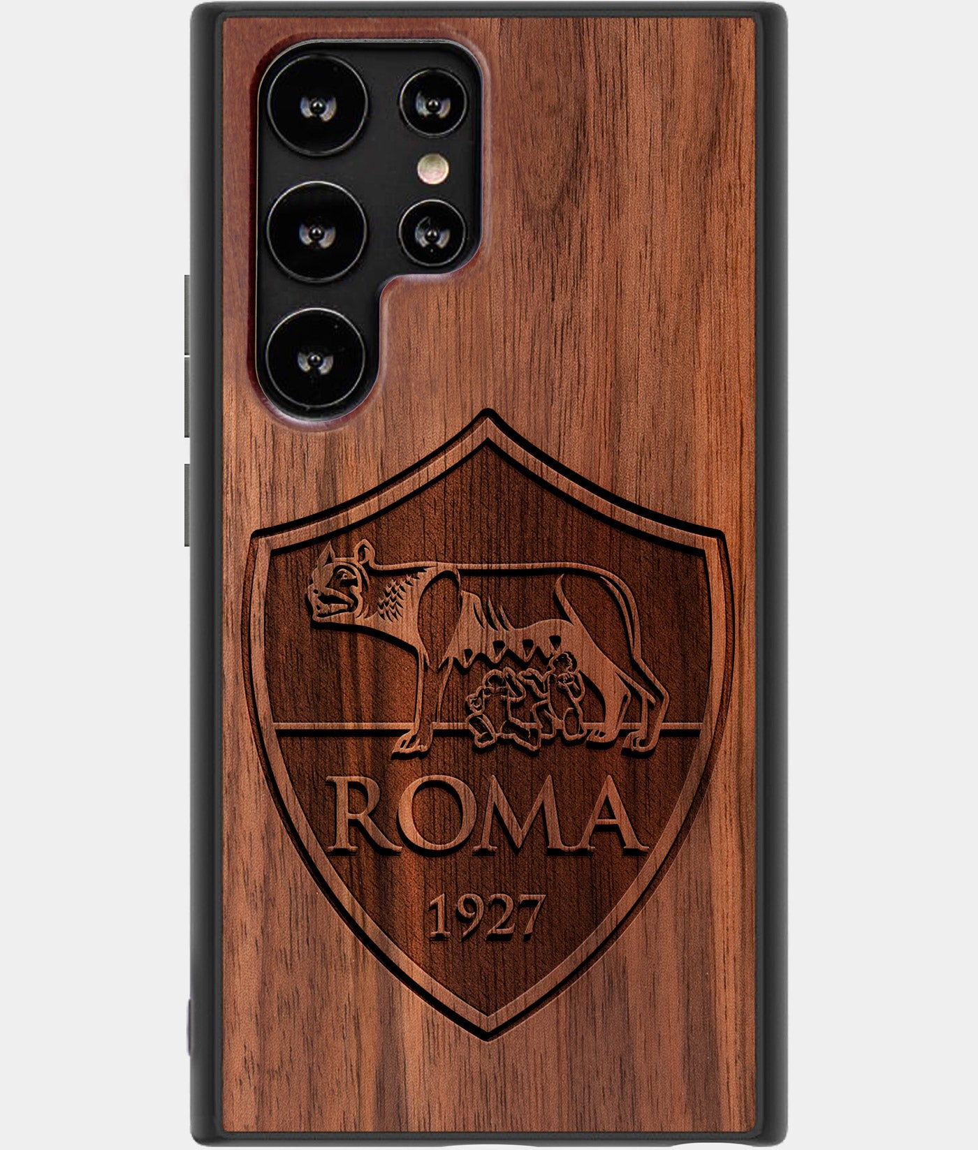 Best Wood A.S. Roma Samsung Galaxy S22 Ultra Case - Custom Engraved Cover - Engraved In Nature
