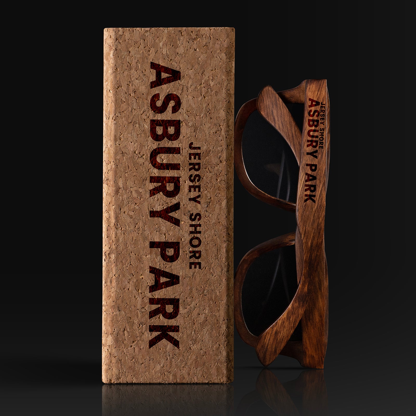 Asbury Park Jersey Shore Wood Sunglasses with custom engraving. Custom Asbury Park Jersey Shore Gifts For Men -  Sustainable Asbury Park Jersey Shore eco friendly products - Personalized Asbury Park Jersey Shore Birthday Gifts - Unique Asbury Park Jersey Shore travel Souvenirs and gift shops. Asbury Park Jersey Shore Wayfarer Eyewear and Shades wiith Box