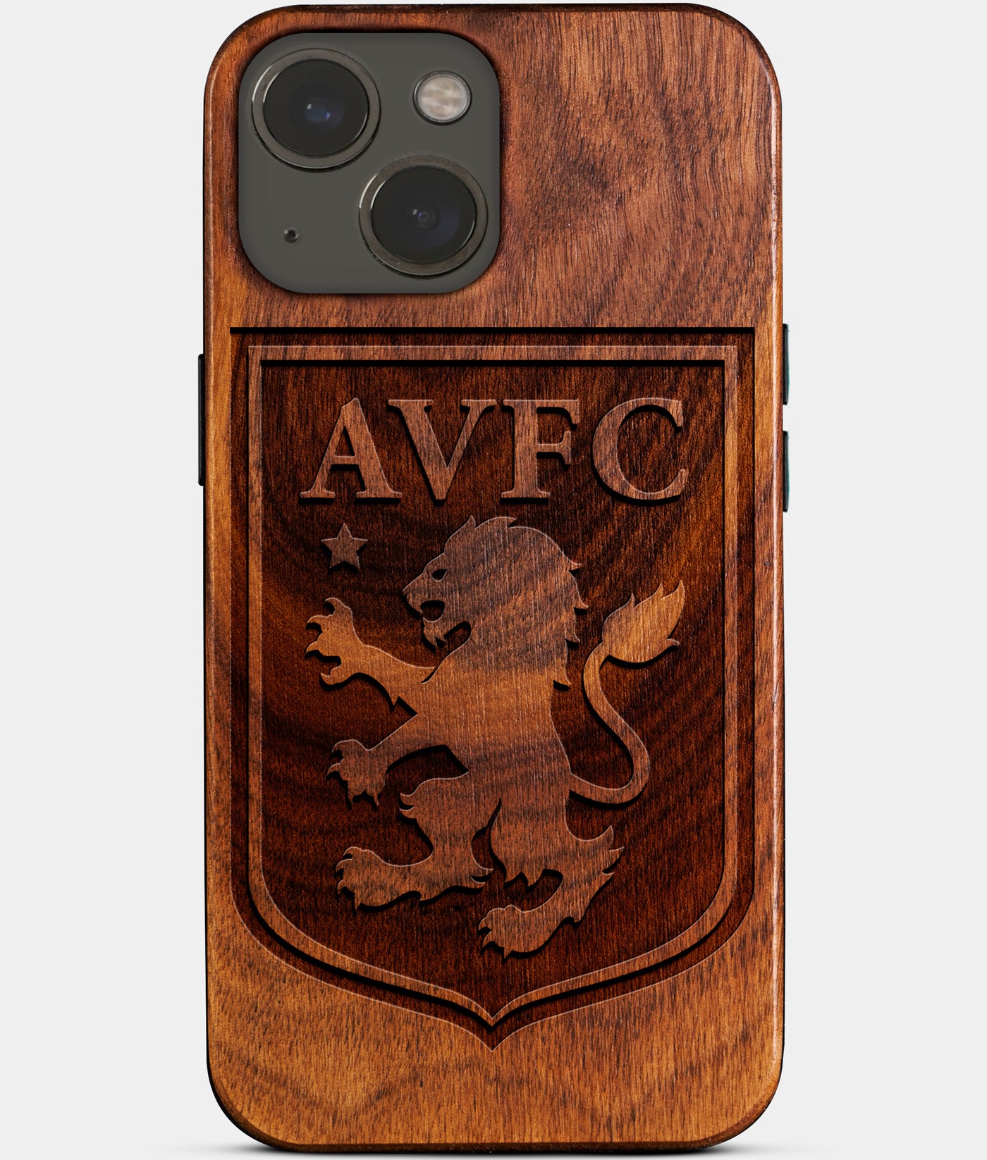 Custom Aston Villa FC iPhone 14 Plus Case - Carved Wood Aston Villa FC Cover - Eco-friendly Aston Villa FC iPhone 14 Plus Case - Custom Aston Villa FC Gift For Him - Aston Villa FC Gifts For Men - 2022 Aston Villa FC Christmas Gifts - Carved Wood Custom Birmingham England Football Gift For Him - Monogrammed unusual UK football gifts iPhone 14 Plus Cover by Engraved In Nature