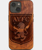 Custom Aston Villa FC iPhone 14 Plus Case - Carved Wood Aston Villa FC Cover - Eco-friendly Aston Villa FC iPhone 14 Plus Case - Custom Aston Villa FC Gift For Him - Aston Villa FC Gifts For Men - 2022 Aston Villa FC Christmas Gifts - Carved Wood Custom Birmingham England Football Gift For Him - Monogrammed unusual UK football gifts iPhone 14 Plus Cover by Engraved In Nature