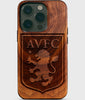 Custom Aston Villa FC iPhone 14 Pro Case - Carved Wood Aston Villa FC Cover - Eco-friendly Aston Villa FC iPhone 14 Pro Case - Custom Aston Villa FC Gift For Him - Aston Villa FC Gifts For Men - 2022 Aston Villa FC Christmas Gifts - Carved Wood Custom Birmingham England Football Gift For Him - Monogrammed unusual UK football gifts iPhone 14 Pro Cover By by Engraved In Nature