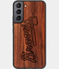Best Wood Atlanta Braves Samsung Galaxy S23 Plus Case - Custom Engraved Cover - Engraved In Nature