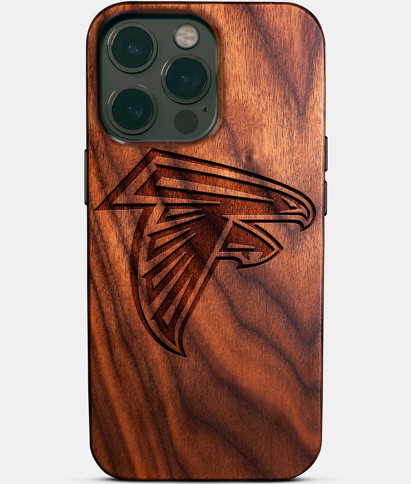 Custom Atlanta Falcons iPhone 14/14 Pro/14 Pro Max/14 Plus Case - Wood Falcons Cover - Eco-friendly Atlanta Falcons iPhone 14 Case - Carved Wood Custom Atlanta Falcons Gift For Him - Monogrammed Personalized iPhone 14 Cover By Engraved In Nature