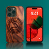 Custom Atlanta Hawks iPhone 14/14 Pro/14 Pro Max/14 Plus Case - Carved Wood Hawks Cover