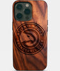 Custom Atlanta Hawks iPhone 14/14 Pro/14 Pro Max/14 Plus Case - Wood Hawks Cover - Eco-friendly Atlanta Hawks iPhone 14 Case - Carved Wood Custom Atlanta Hawks Gift For Him - Monogrammed Personalized iPhone 14 Cover By Engraved In Nature