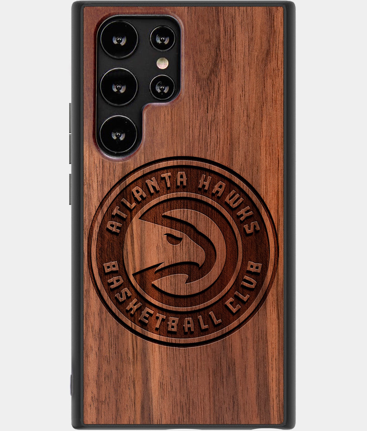 Best Wood Atlanta Hawks Samsung Galaxy S22 Ultra Case - Custom Engraved Cover - Engraved In Nature