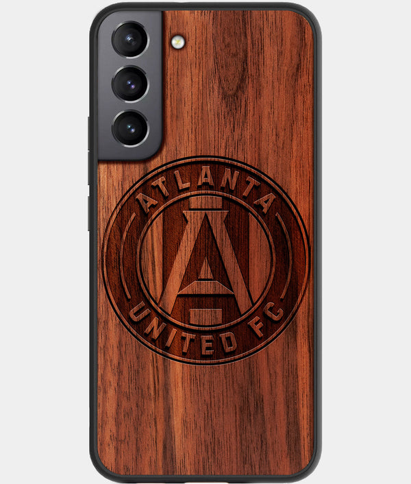 Best Walnut Wood Atlanta United FC Galaxy S21 FE Case - Custom Engraved Cover - Engraved In Nature
