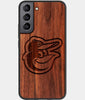 Best Walnut Wood Baltimore Orioles Galaxy S21 FE Case - Custom Engraved Cover - Engraved In Nature
