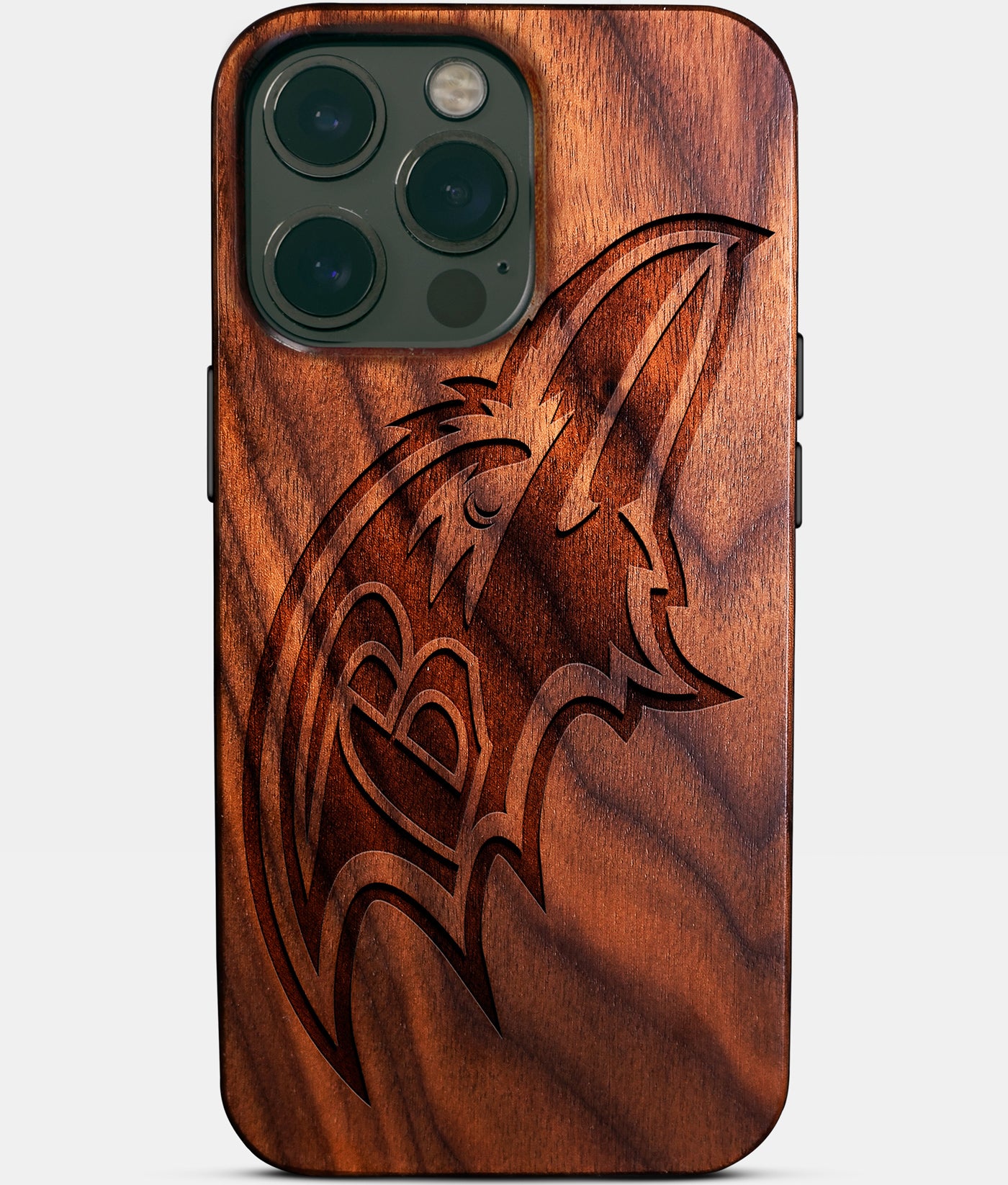 Custom Baltimore Ravens iPhone 14/14 Pro/14 Pro Max/14 Plus Case - Wood Ravens Cover - Eco-friendly Baltimore Ravens iPhone 14 Case - Carved Wood Custom Baltimore Ravens Gift For Him - Monogrammed Personalized iPhone 14 Cover By Engraved In Nature