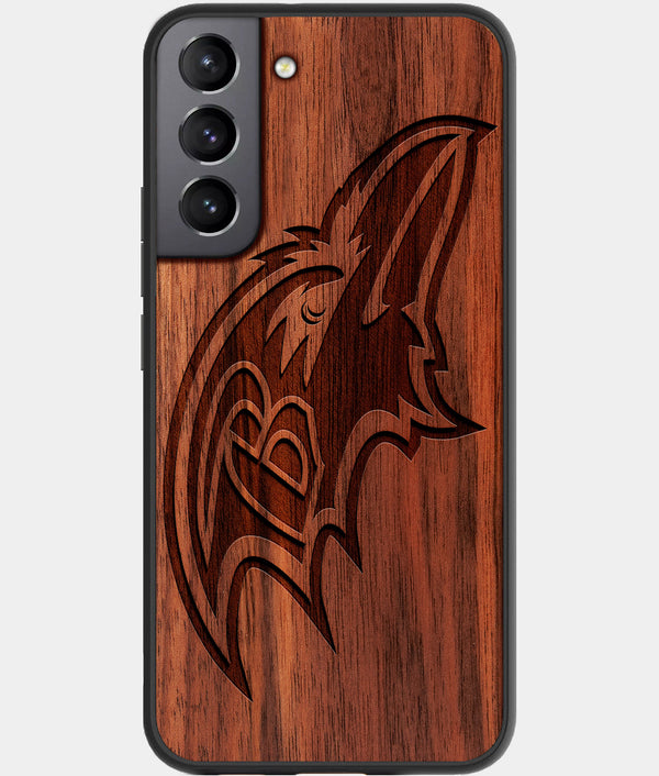 Best Walnut Wood Baltimore Ravens Galaxy S21 FE Case - Custom Engraved Cover - Engraved In Nature