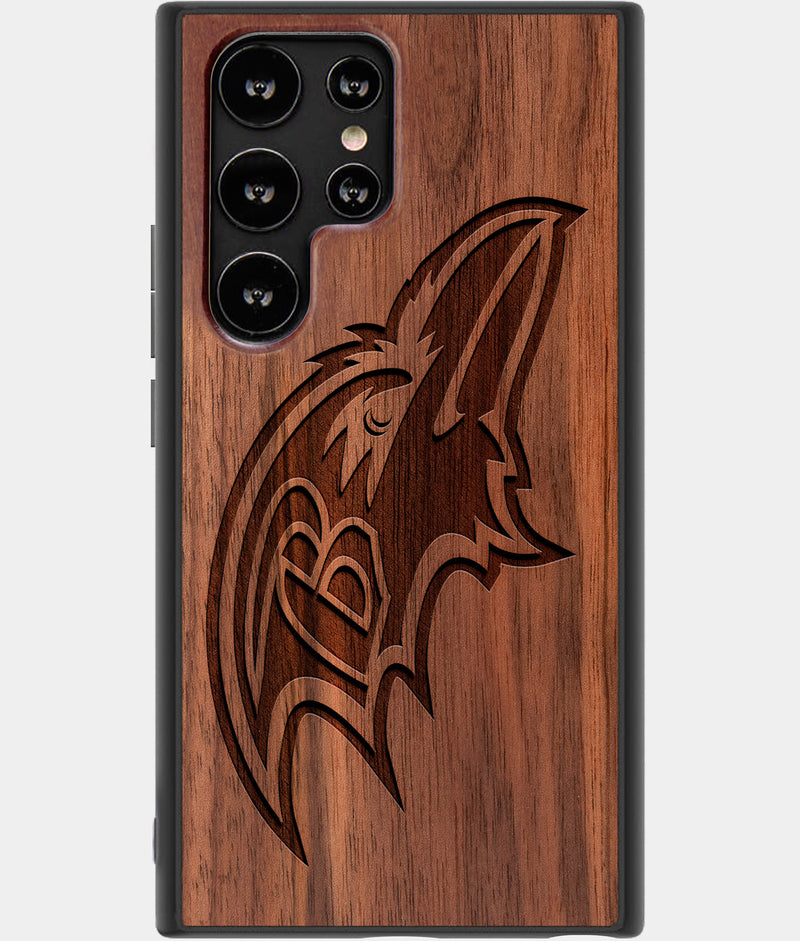 Best Wood Baltimore Ravens Samsung Galaxy S22 Ultra Case - Custom Engraved Cover - Engraved In Nature