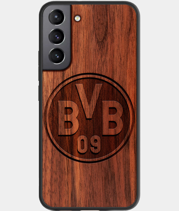 Best Walnut Wood Borussia Dortmund Galaxy S21 FE Case - Custom Engraved Cover - Engraved In Nature