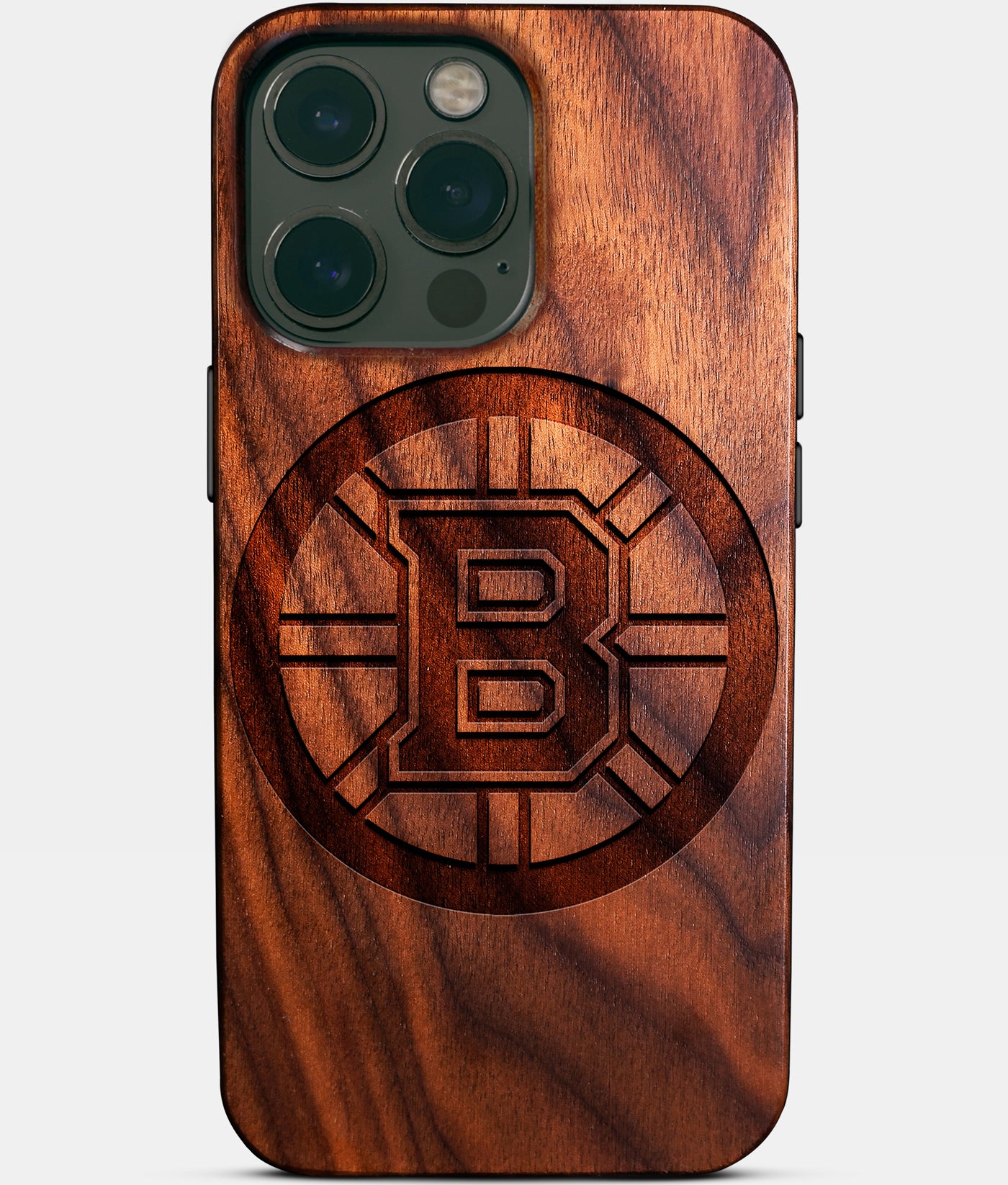 Custom Boston Bruins iPhone 14/14 Pro/14 Pro Max/14 Plus Case - Wood Boston Bruins Cover - Eco-friendly Boston Bruins iPhone 14 Case - Carved Wood Custom Boston Bruins Gift For Him - Monogrammed Personalized iPhone 14 Cover By Engraved In Nature