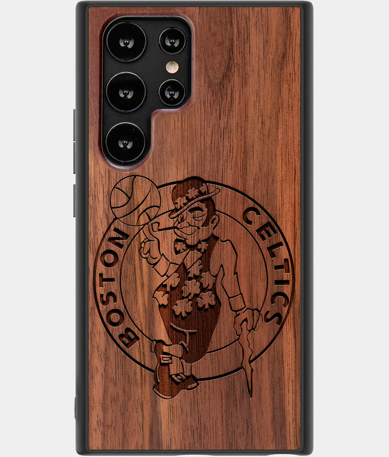 Best Wood Boston Celtics Samsung Galaxy S22 Ultra Case - Custom Engraved Cover - Engraved In Nature
