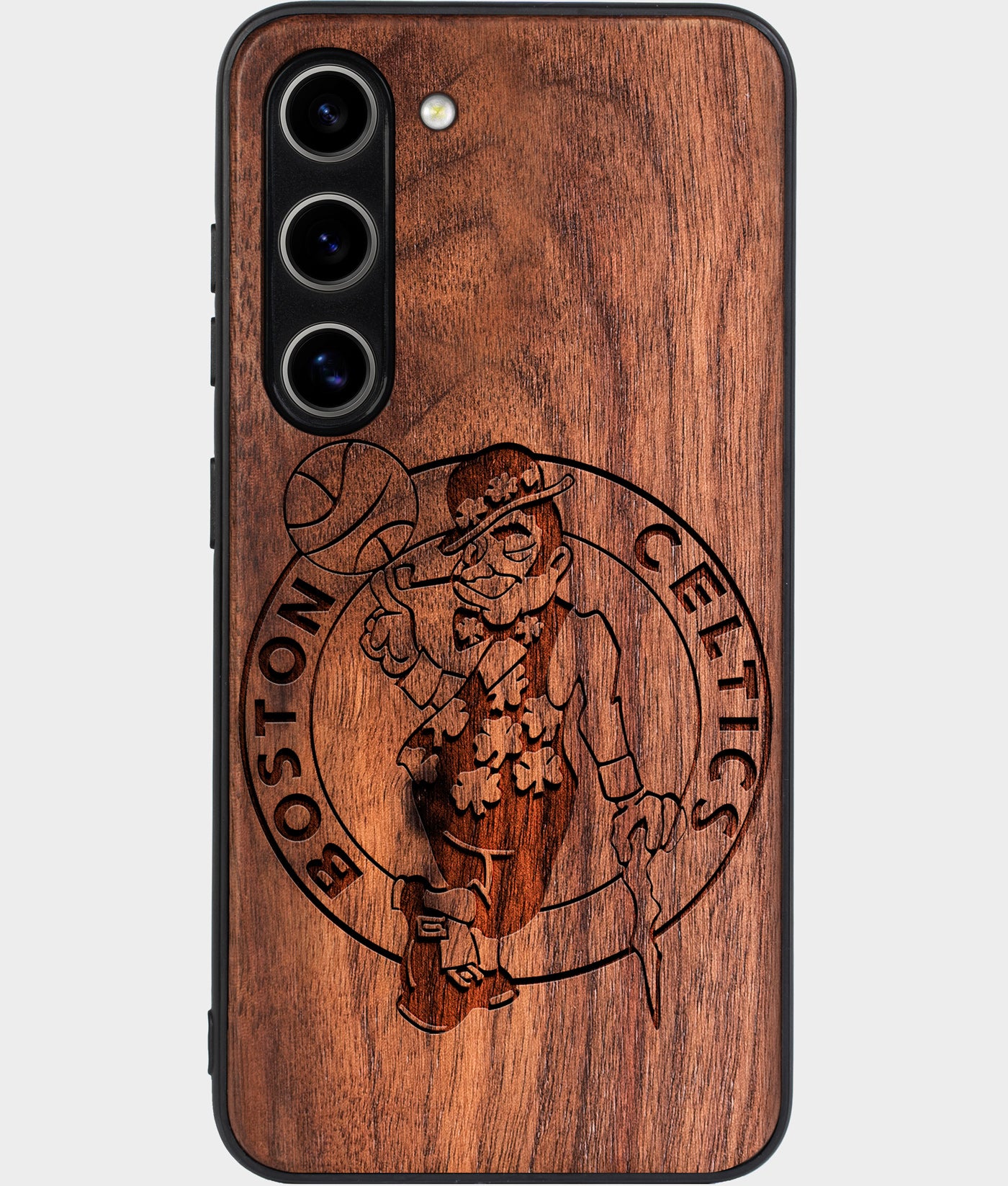 Best Wood Boston Celtics Samsung Galaxy S24 Plus Case - Custom Engraved Cover - Engraved In Nature