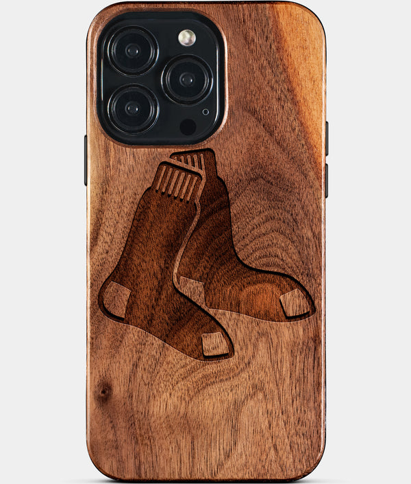 Custom Boston Red Sox iPhone 15/15 Pro/15 Pro Max/15 Plus Case - Wood Red Sox Cover - Eco-friendly Boston Red Sox iPhone 15 Case - Carved Wood Custom Boston Red Sox Gift For Him - Monogrammed Personalized iPhone 15 Cover By Engraved In Nature