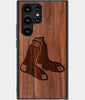 Best Wood Boston Red Sox Samsung Galaxy S22 Ultra Case - Custom Engraved Cover - Engraved In Nature