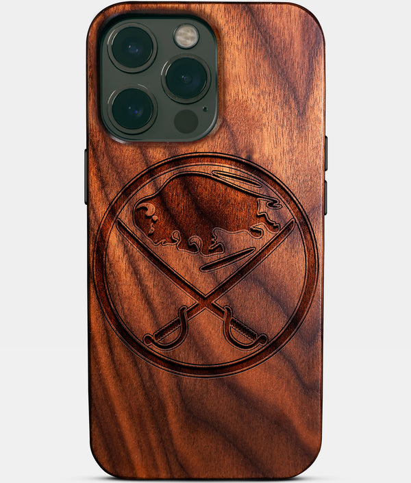 Custom Buffalo Sabres iPhone 14/14 Pro/14 Pro Max/14 Plus Case - Wood Sabres Cover - Eco-friendly Buffalo Sabres iPhone 14 Case - Carved Wood Custom Buffalo Sabres Gift For Him - Monogrammed Personalized iPhone 14 Cover By Engraved In Nature