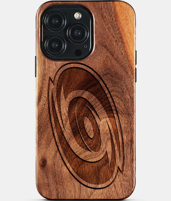 Custom Carolina Hurricanes iPhone 15/15 Pro/15 Pro Max/15 Plus Case - Wood  Hurricanes Cover - Eco-friendly Carolina Hurricanes iPhone 15 Case - Carved Wood Custom Carolina Hurricanes Gift For Him - Monogrammed Personalized iPhone 15 Cover By Engraved In Nature