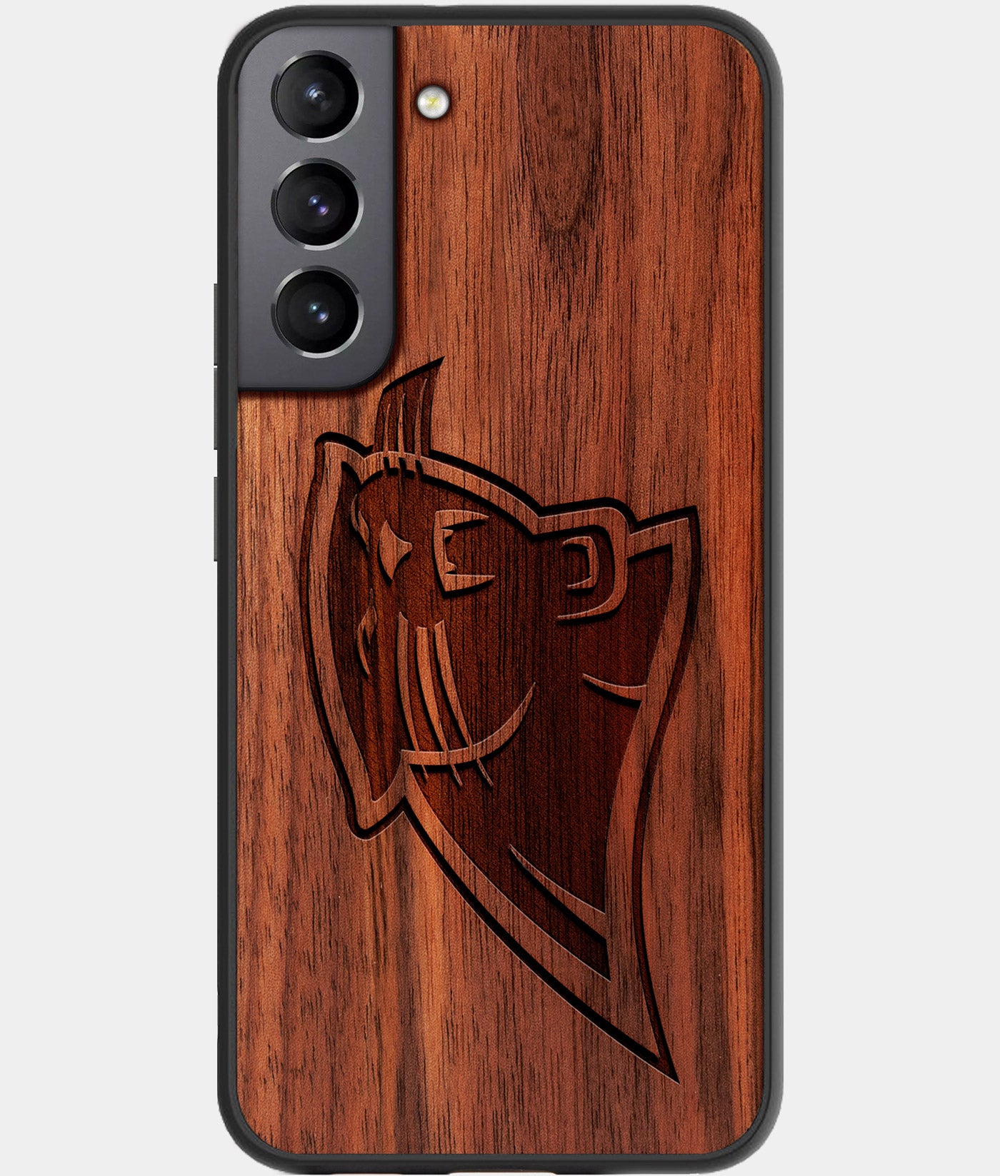 Best Wood Carolina Panthers Samsung Galaxy S22 Plus Case - Custom Engraved Cover - Engraved In Nature