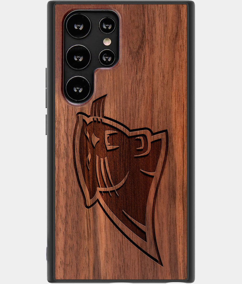 Best Wood Carolina Panthers Samsung Galaxy S23 Ultra Case - Custom Engraved Cover - Engraved In Nature