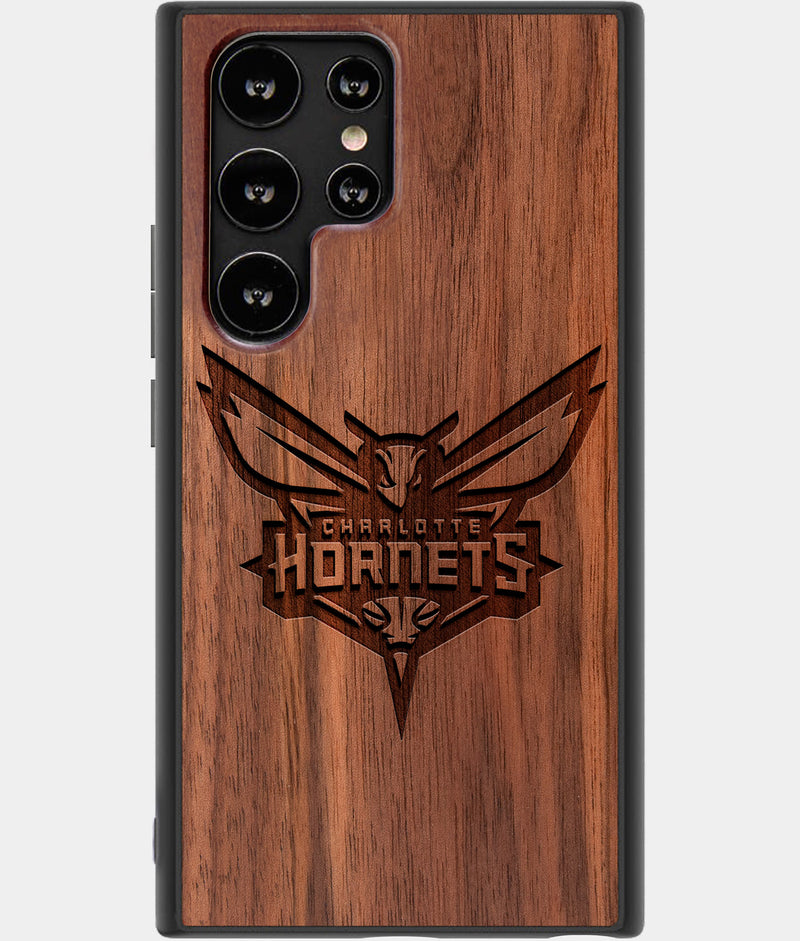 Best Wood Charlotte Hornets Samsung Galaxy S22 Ultra Case - Custom Engraved Cover - Engraved In Nature