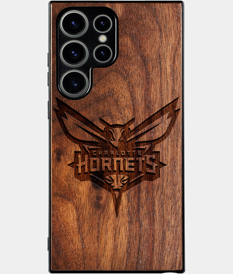 Best Wood Charlotte Hornets Samsung Galaxy S24 Ultra Case - Custom Engraved Cover - Engraved In Nature