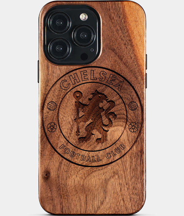 Custom Chelsea F.C. iPhone 15/15 Pro/15 Pro Max/15 Plus Case - Wood Chelsea FC Cover - Eco-friendly Chelsea FC iPhone 15 Case - Carved Wood Custom Chelsea FC Gift For Him - Monogrammed Personalized iPhone 15 Cover By Engraved In Nature