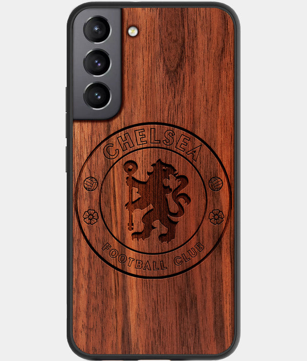Best Walnut Wood Chelsea F.C. Galaxy S21 FE Case - Custom Engraved Cover - Engraved In Nature