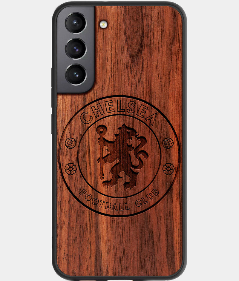 Best Wood Chelsea F.C. Samsung Galaxy S22 Plus Case - Custom Engraved Cover - Engraved In Nature