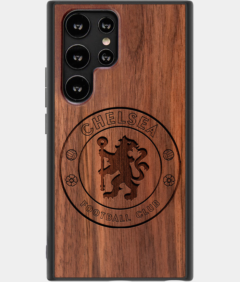 Best Wood Chelsea F.C. Samsung Galaxy S22 Ultra Case - Custom Engraved Cover - Engraved In Nature