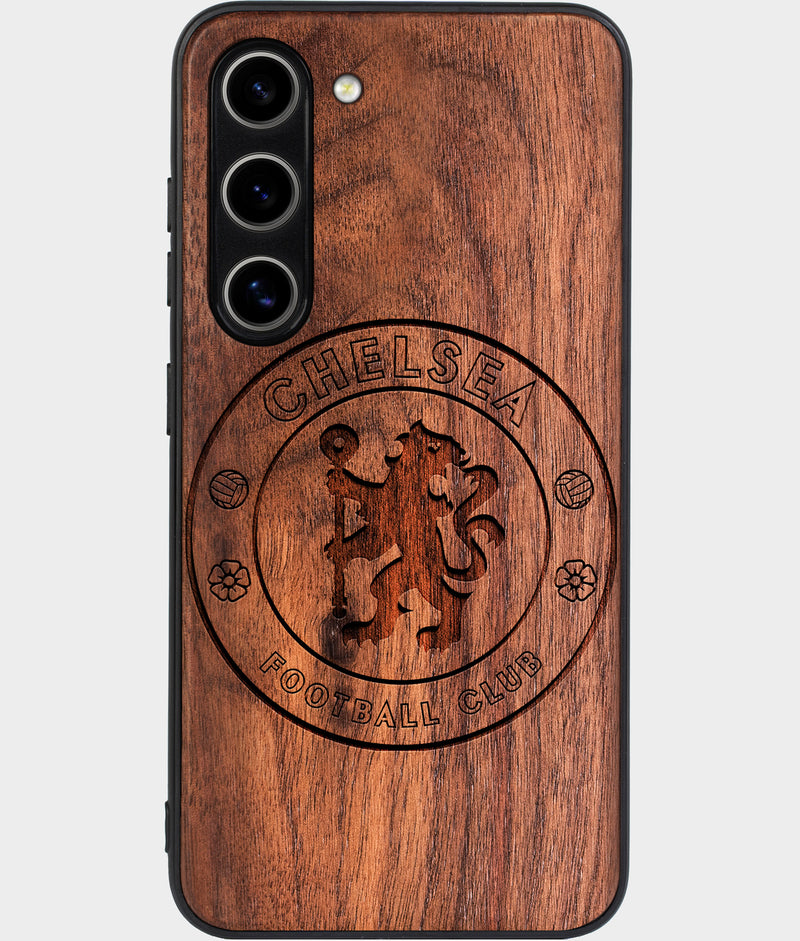 Best Wood Chelsea F.C. Samsung Galaxy S24 Plus Case - Custom Engraved Cover - Engraved In Nature