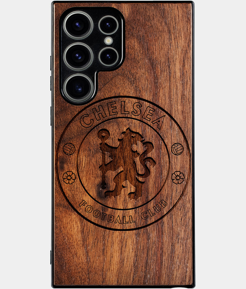 Best Wood Chelsea F.C. Samsung Galaxy S24 Ultra Case - Custom Engraved Cover - Engraved In Nature