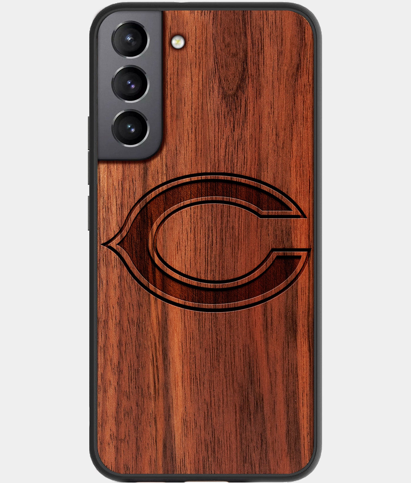 Best Walnut Wood Chicago Bears Galaxy S21 FE Case - Custom Engraved Cover - Engraved In Nature