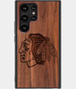 Best Wood Chicago Blackhawks Samsung Galaxy S23 Ultra Case - Custom Engraved Cover - Engraved In Nature