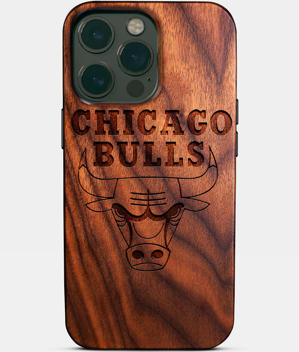 Custom Chicago Bulls iPhone 14/14 Pro/14 Pro Max/14 Plus Case - Wood Bulls Cover - Eco-friendly Chicago Bulls iPhone 14 Case - Carved Wood Custom Chicago Bulls Gift For Him - Monogrammed Personalized iPhone 14 Cover By Engraved In Nature