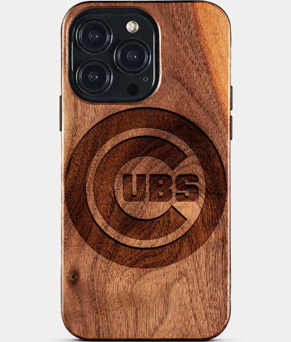 Custom Chicago Cubs iPhone 15/15 Pro/15 Pro Max/15 Plus Case - Wood Cubs Cover - Eco-friendly Chicago Cubs iPhone 15 Case - Carved Wood Custom Chicago Cubs Gift For Him - Monogrammed Personalized iPhone 15 Cover By Engraved In Nature