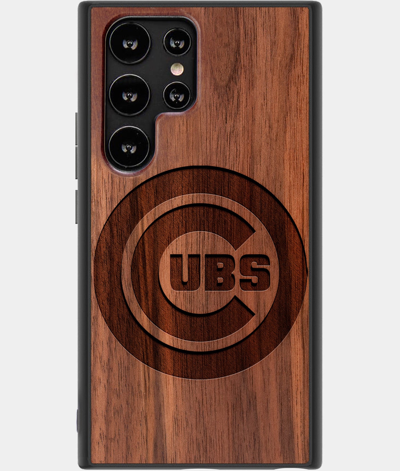 Best Wood Chicago Cubs Samsung Galaxy S22 Ultra Case - Custom Engraved Cover - Engraved In Nature